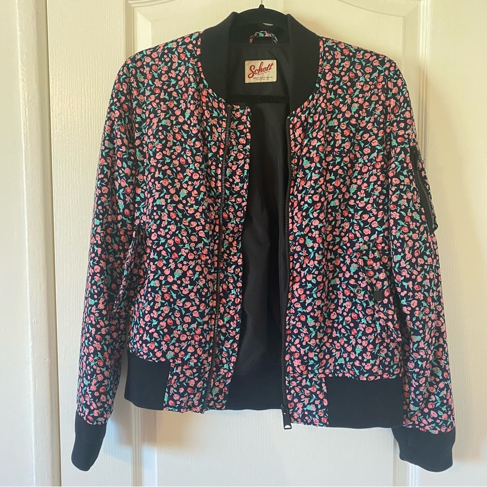 Schott floral bomber jacket